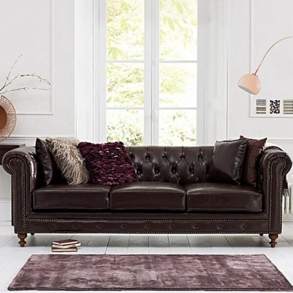 Chesterfield Brown Sofa - Image 2