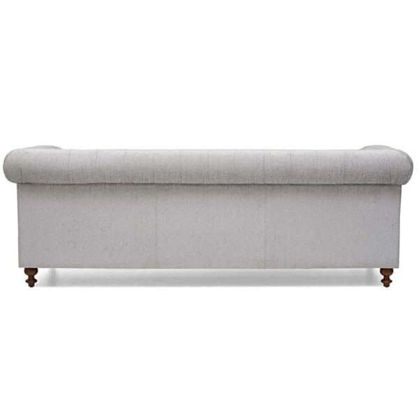 Chesterfield Light Grey Velvet Fabric Sofa - Image 2