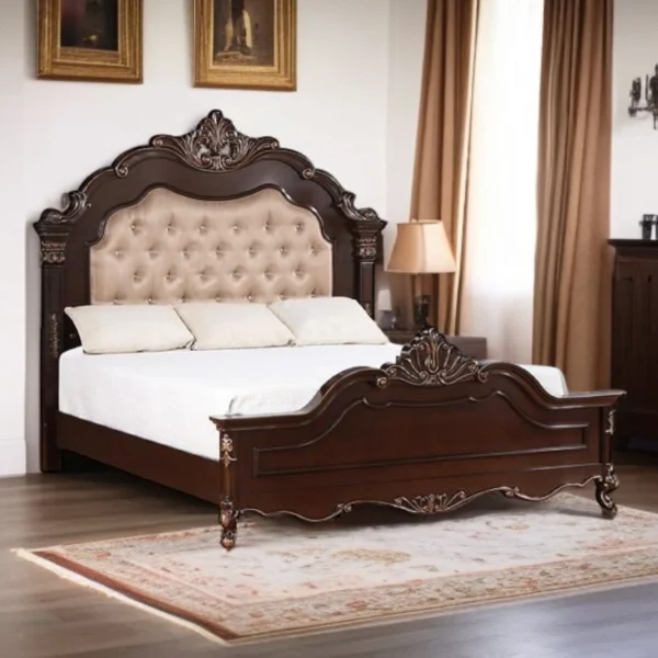 King Size Dark Walnut Finishing Bed