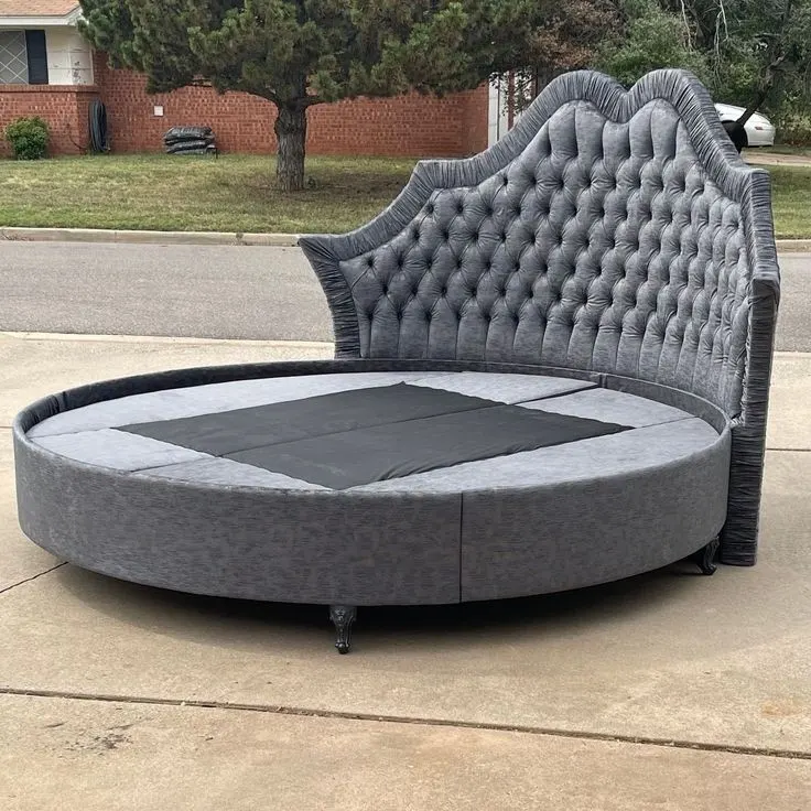 Upholstered Standard Round King Size Bed