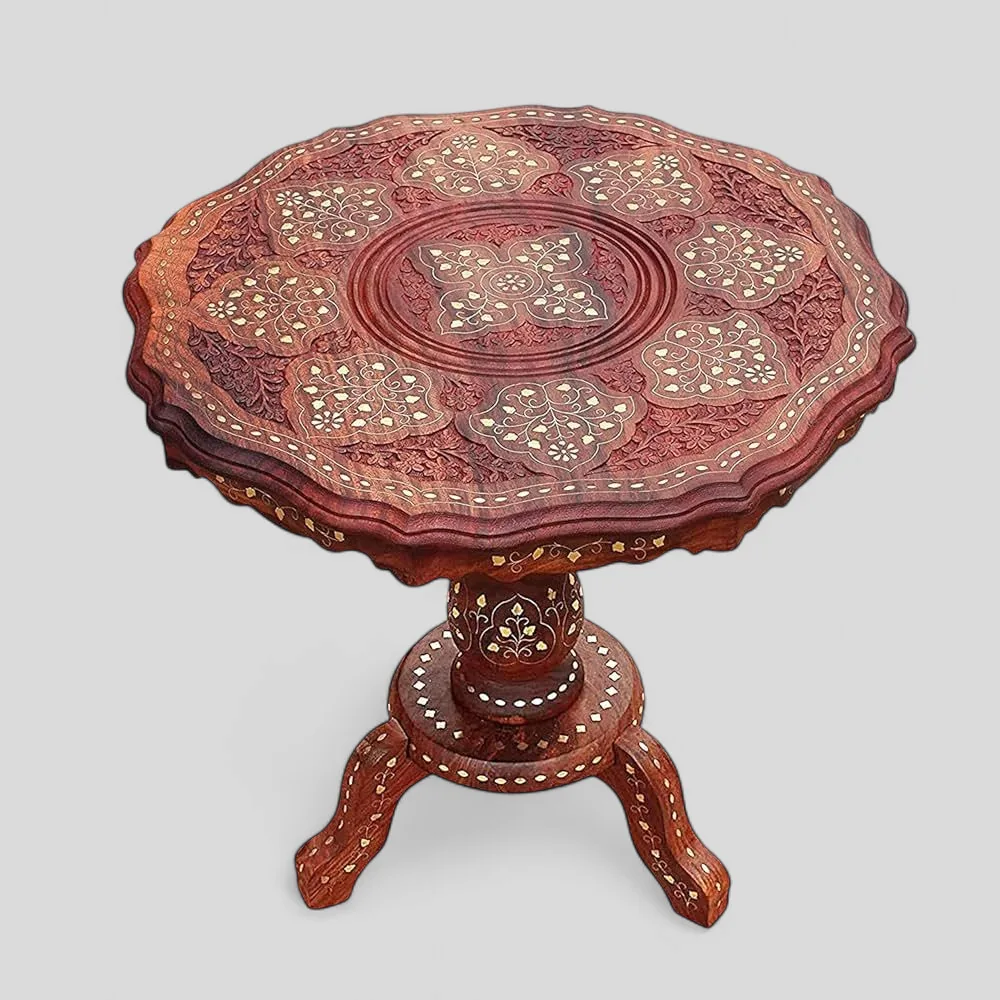 Round Kashmiri Work Table