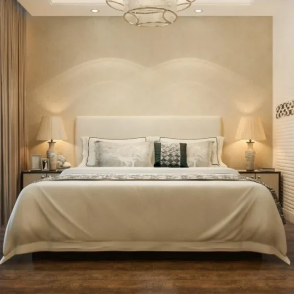Upholstered Classic White Bed