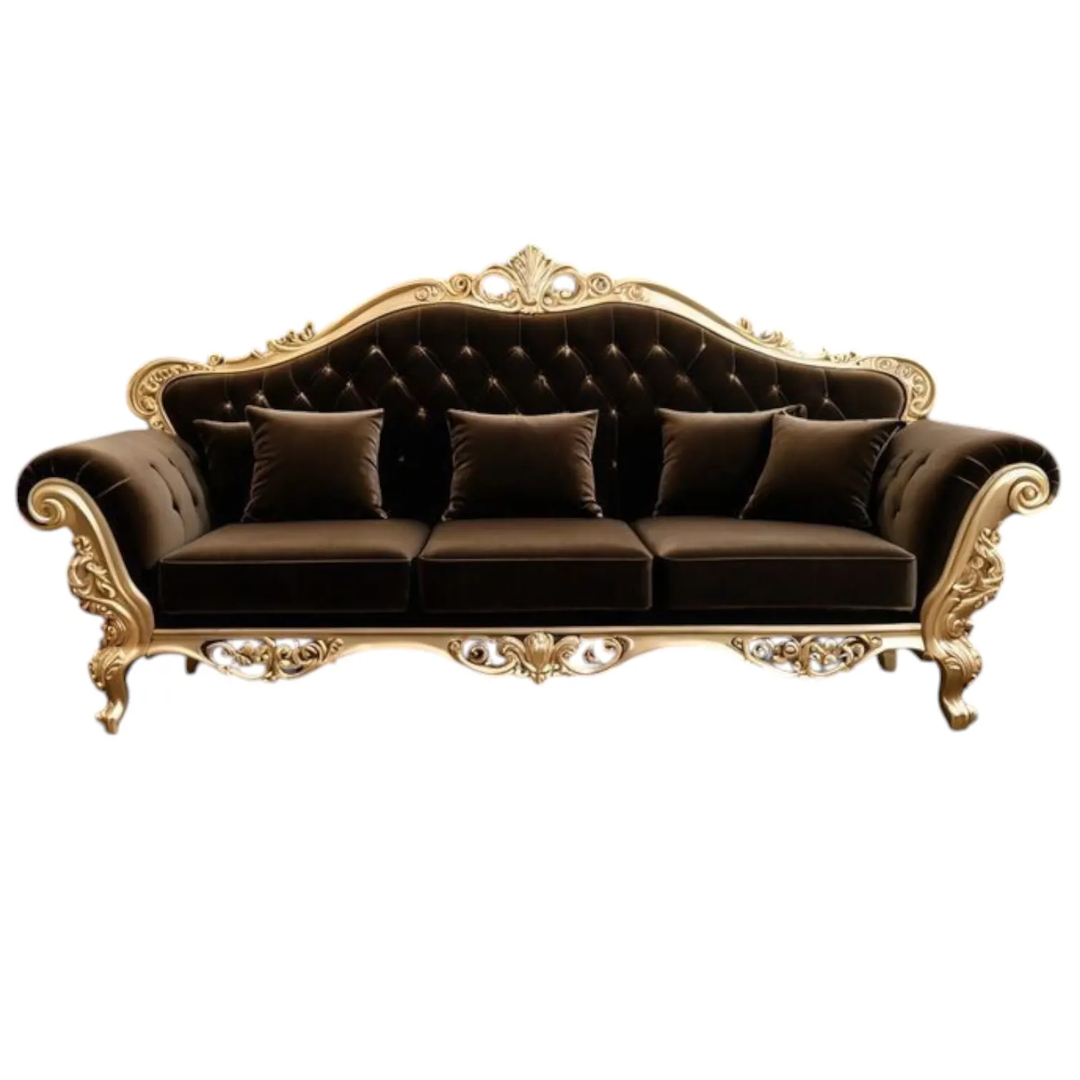 Baroque Royal Sofa With Golden Touch