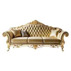 Royal Gold Carving Sofa – Champagne Upholstery