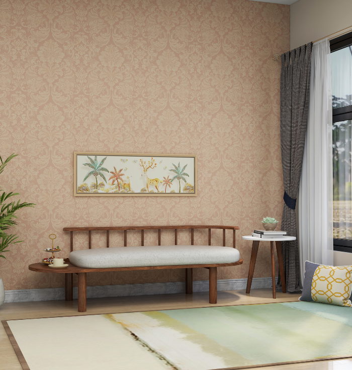 Stylish Rectangular Teak Wood Bench