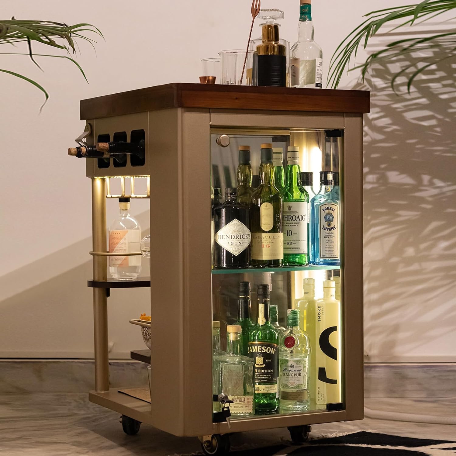 Modley Stylish Metal Bar Serving Tr