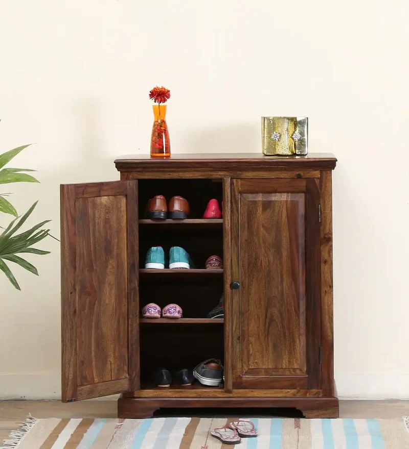Zddy Teak Wood Shoe Rack 