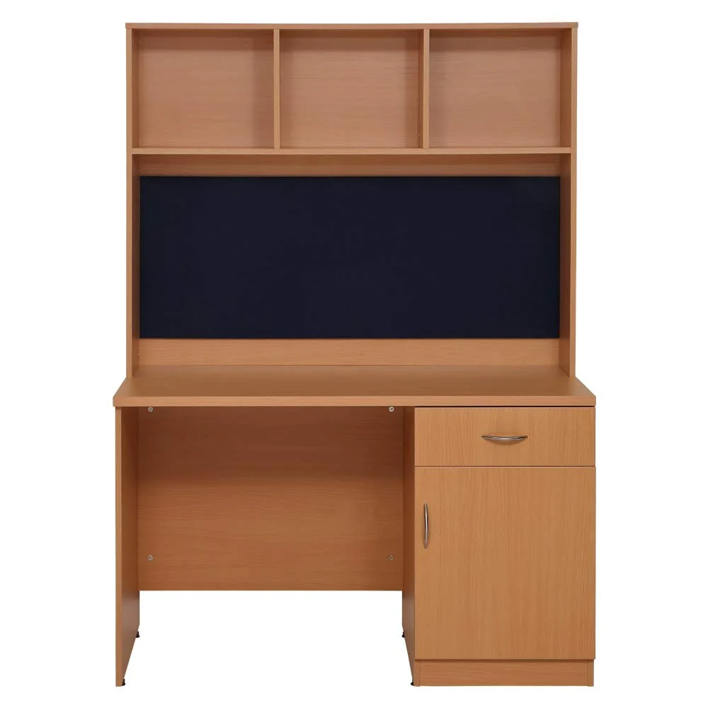 Contemporary Handmade Scholar Study Office Computer Table Desk with Storage for Adults Kids Students (Brown) - Image 2