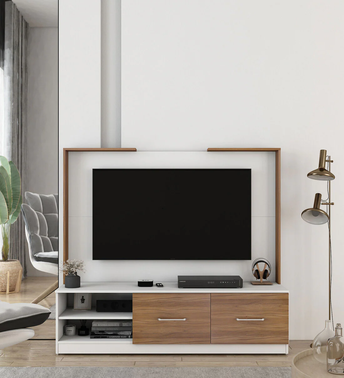 Filo Wooden Rectangular TV Unit Exo