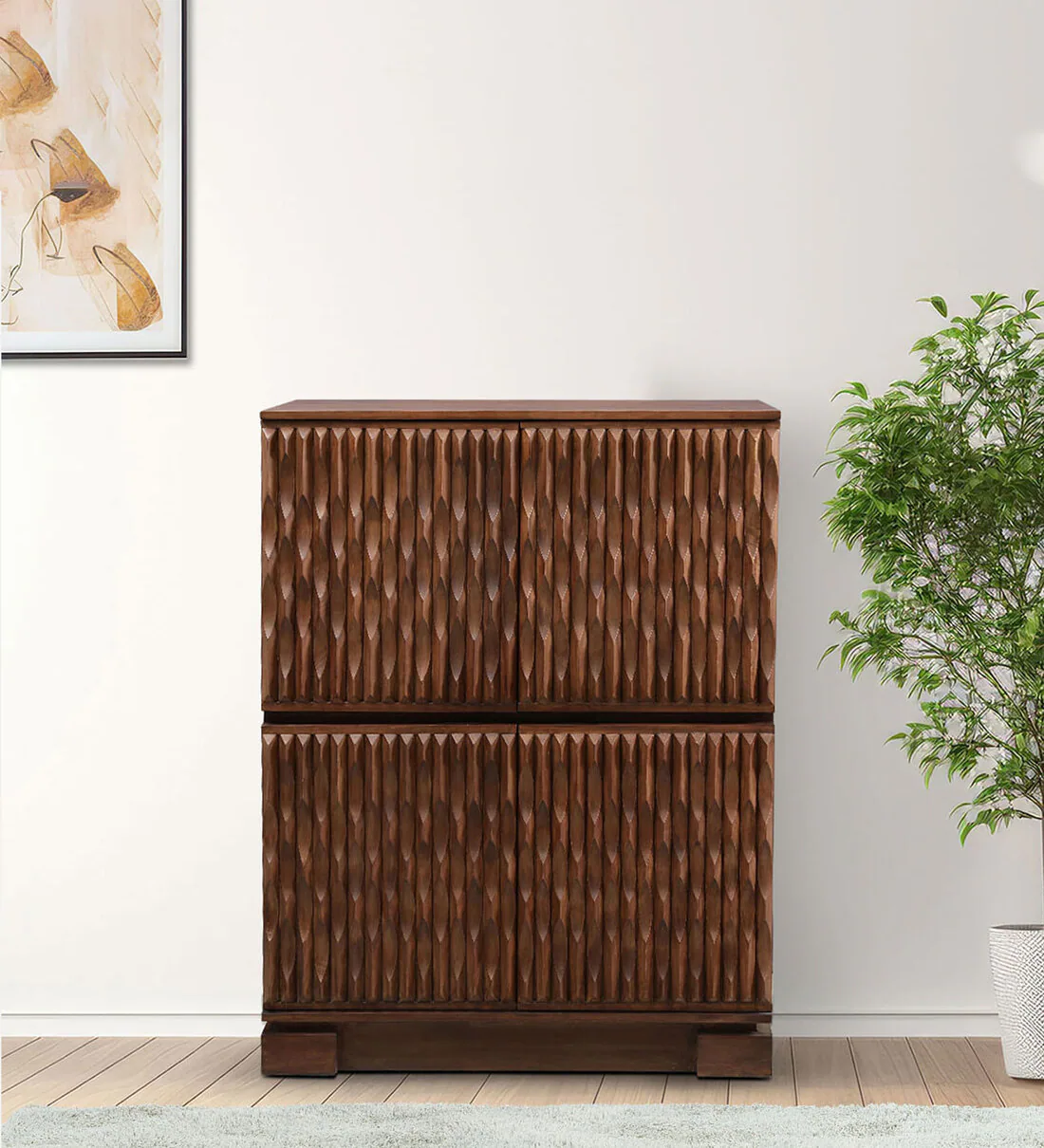 Isak Handmade Teak Wood Bar Cabinet