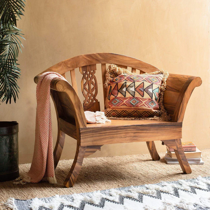 Handmade Teak Wood Armrest Chair Vi