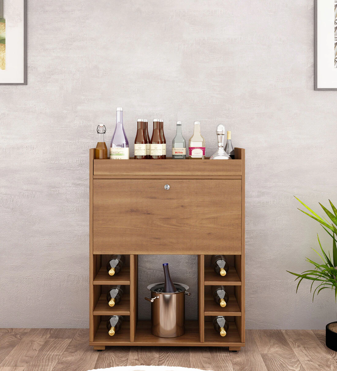 Olga Handmade Teak Wood Bar Cabinet