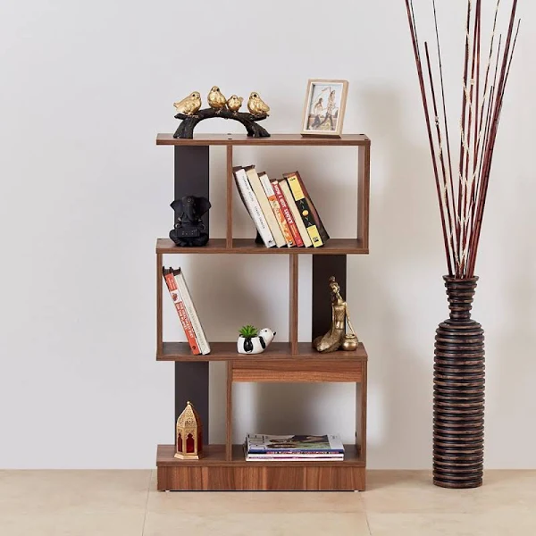 Helios Teak Wood Handmade Bookshelf