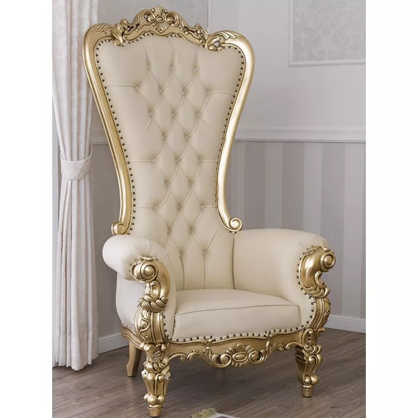 Luxurious Teak Wood High Back Thron