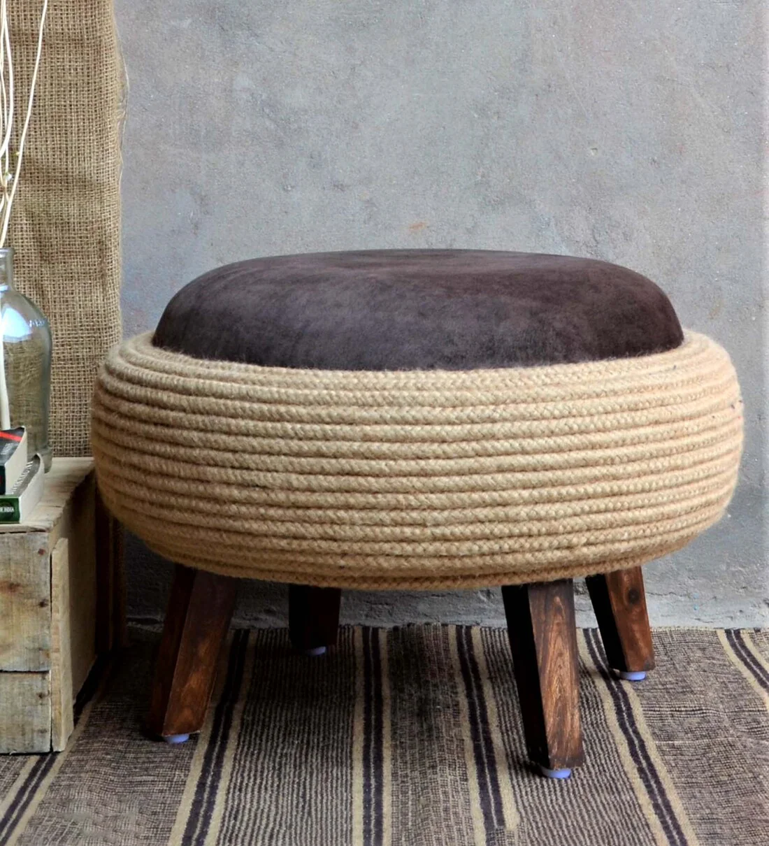 Sooty Soft Upholstery Pouffe & 