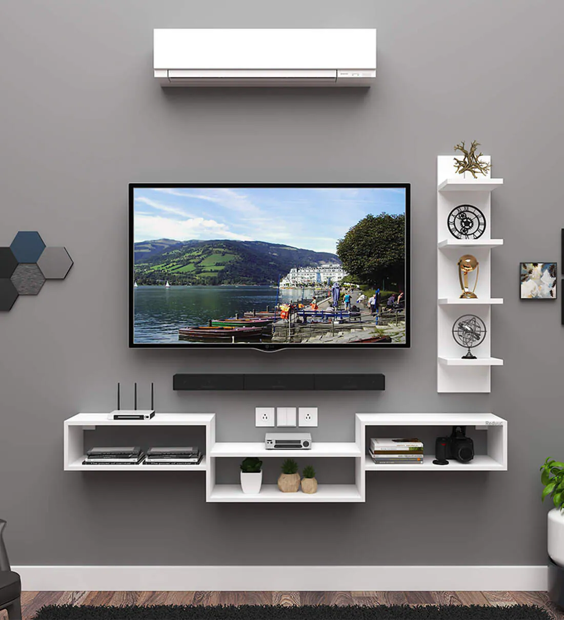 Kingsley White Finish TV Unit Moder