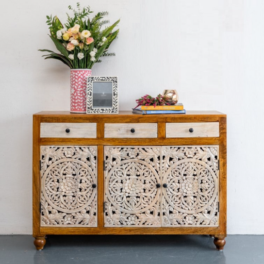 Craftology Hand-Carved Teak Wood Sh