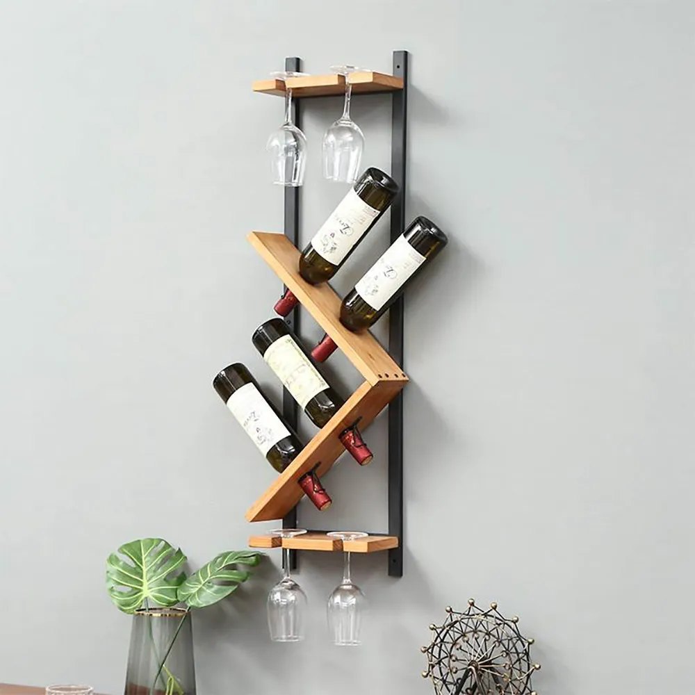Elegant Wooden Wall Hanging Wine Ra