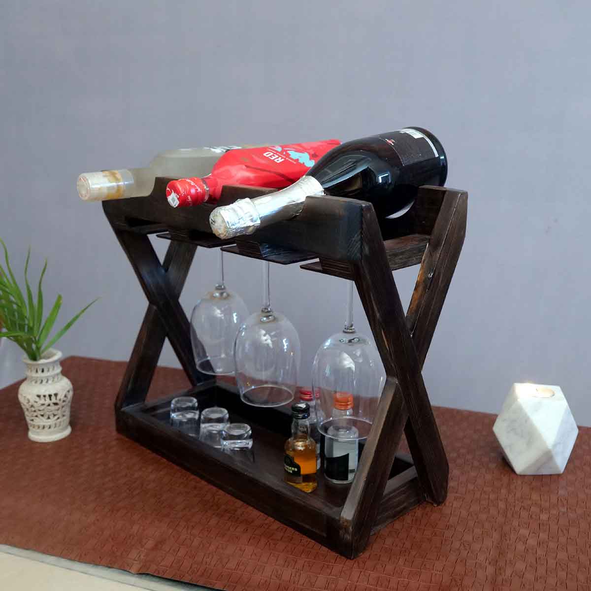 Eco-Friendly Wooden Wine Rack, Stor