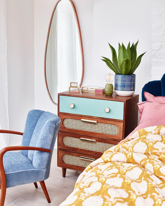 Solid Sheesham Wood Cane Design Che