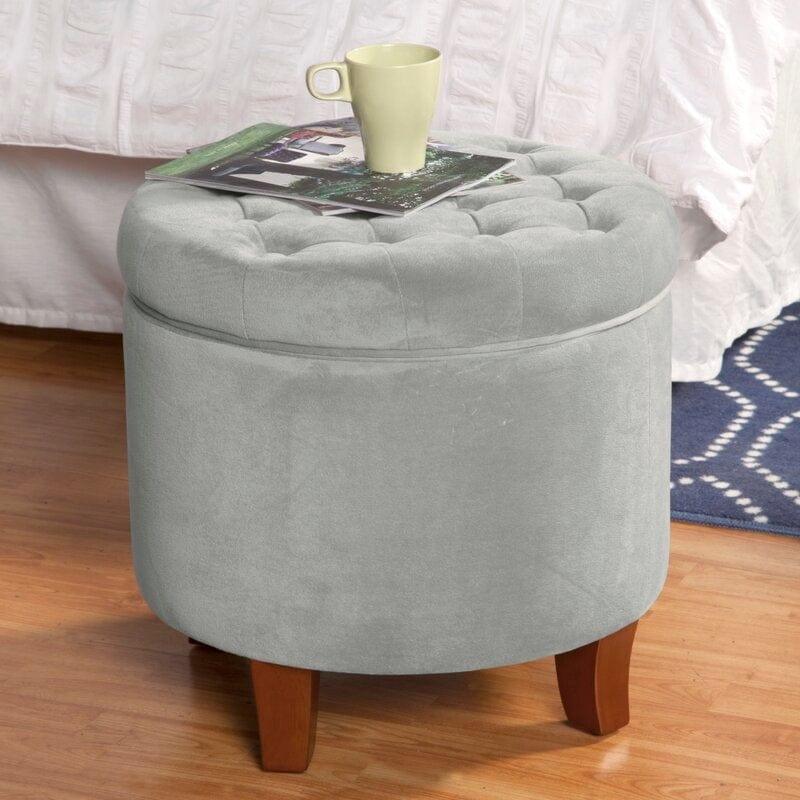 Wide Tufted Round Storage