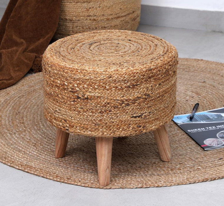Beautiful Jute Puffy Stool for Livi