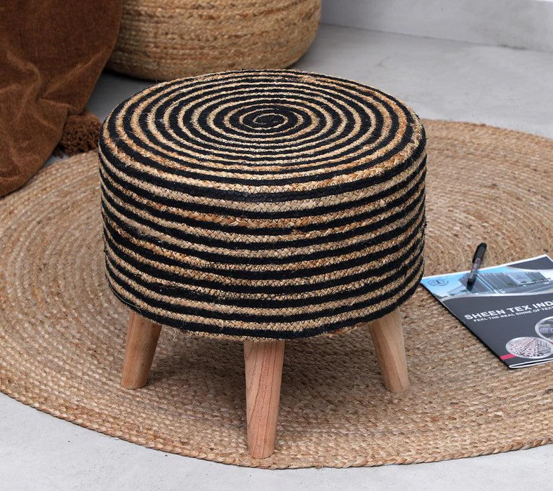 Beautiful Jute Puffy Stool for Livi
