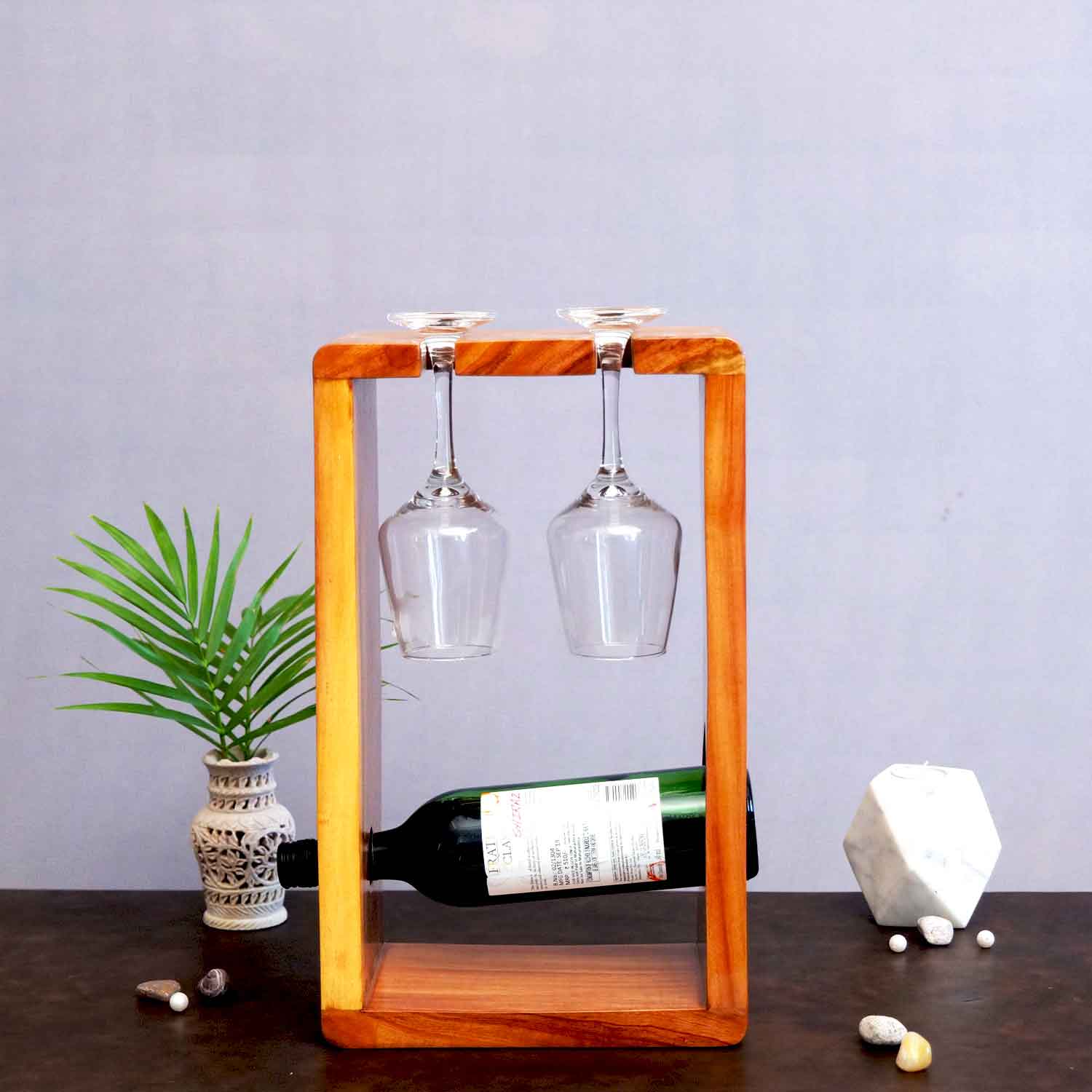 Mini Table Bar Wooden Wine Rack, St