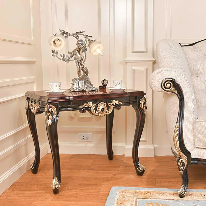 Handcrafted Carved Console Side Tab