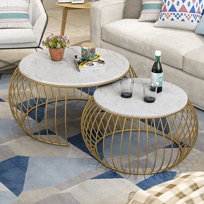 Sylena Round Coffee Table with Marb