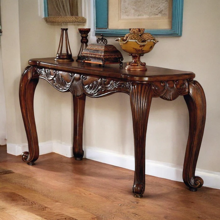 Furzy Hand Carved Teak Wood Console