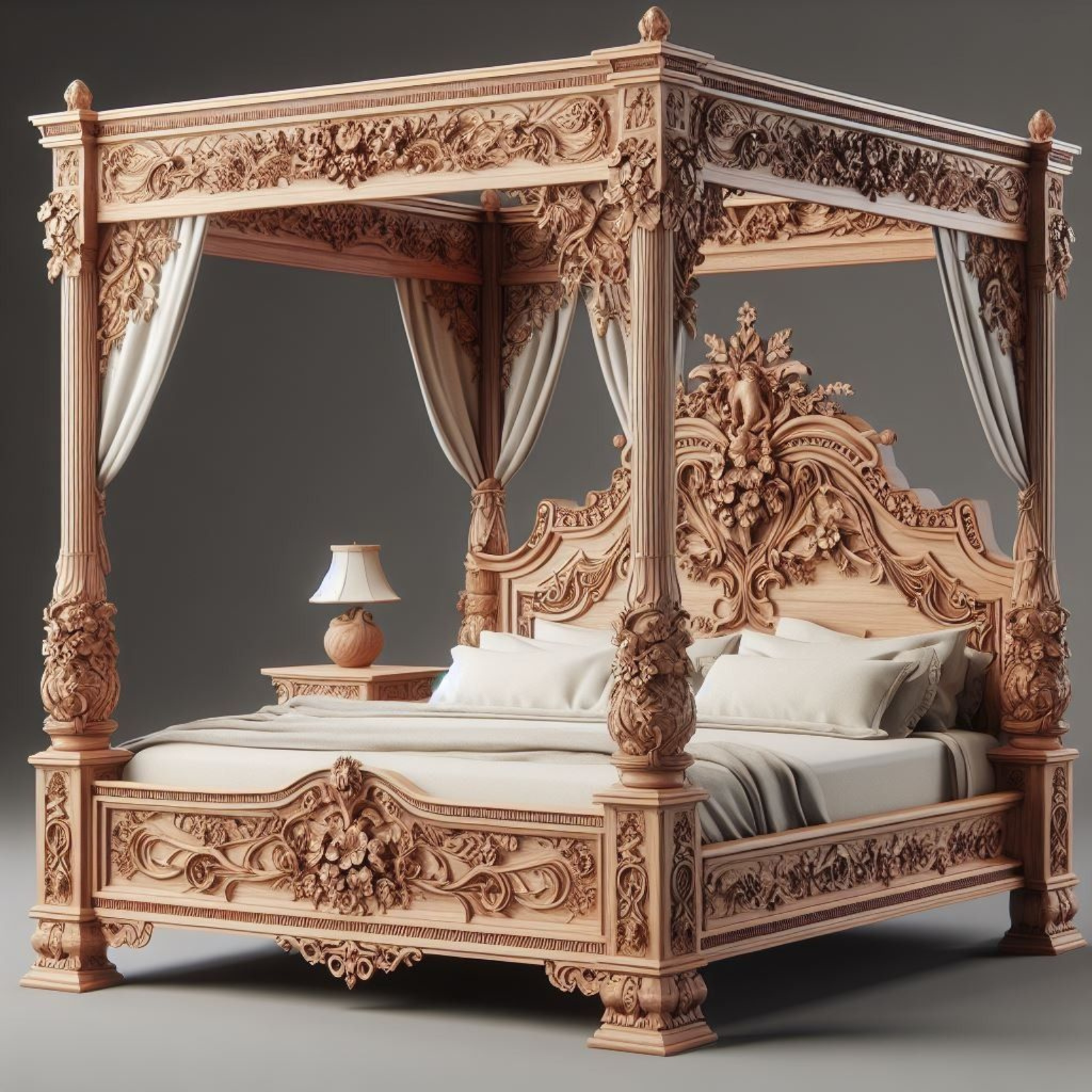 Royal Canopy Hand-Carved 
