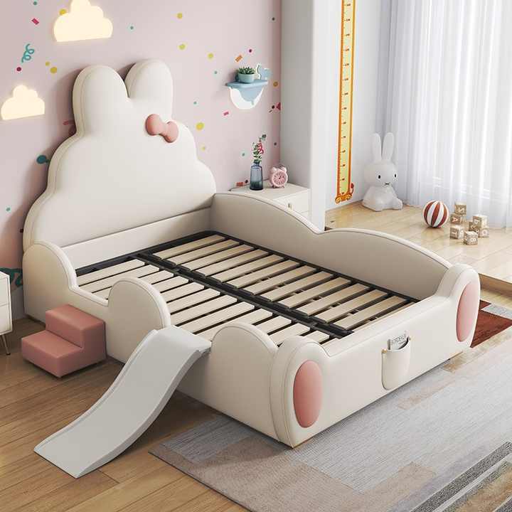 Cute Fantastic with Storage Kids Bed for Girls and Boys Plush Look - Image 3