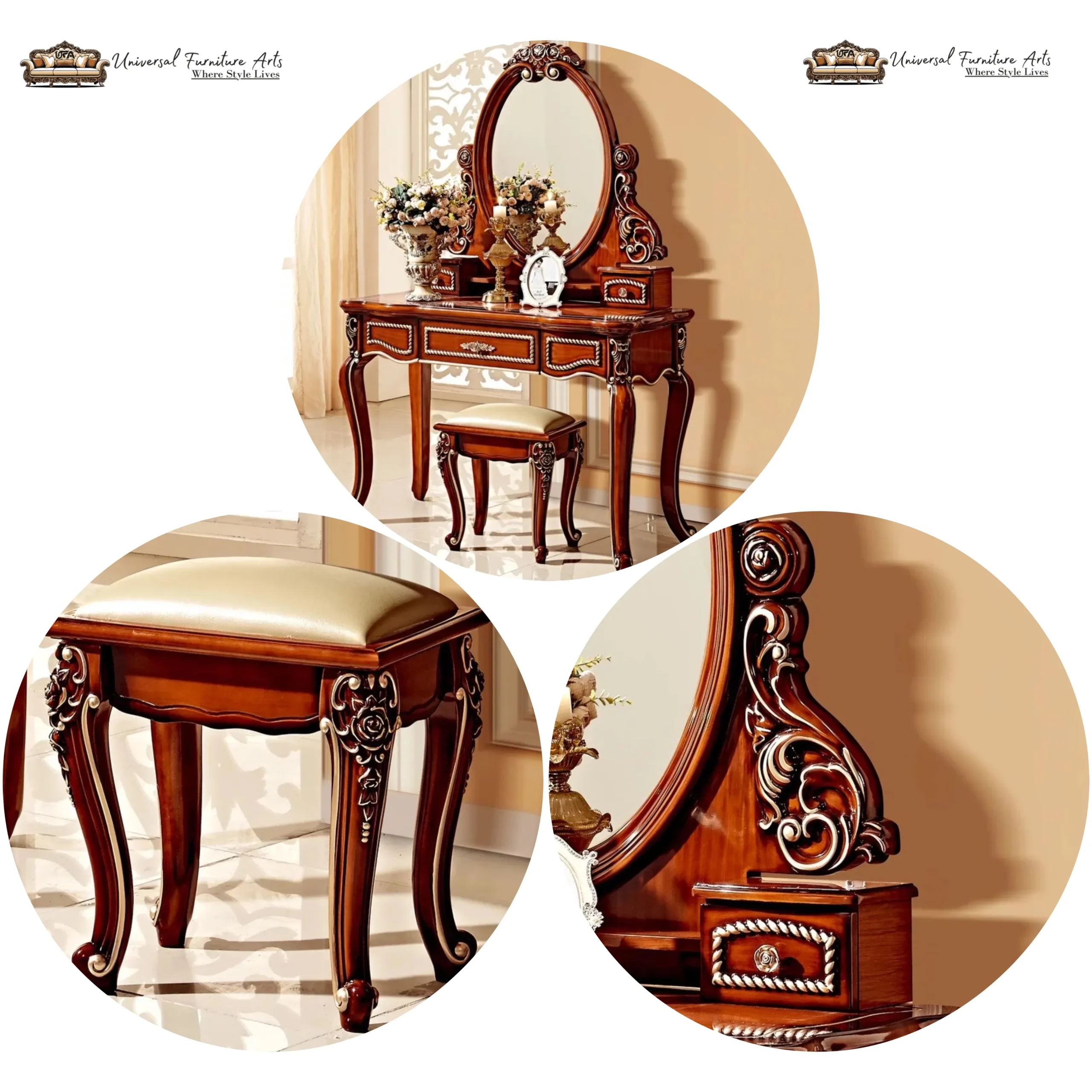 LUXURY CARVING DRESSING TABLE