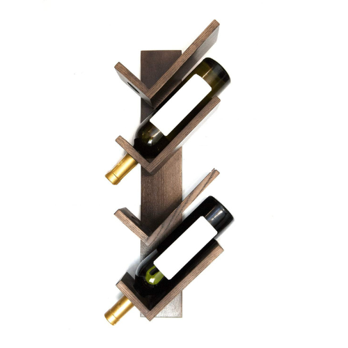 4 Bottle Holder Elegant Wooden Wall