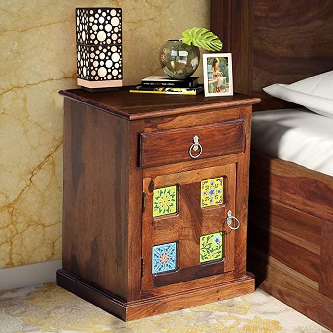Solid Sheesham Bed Side (Tile) Tabl