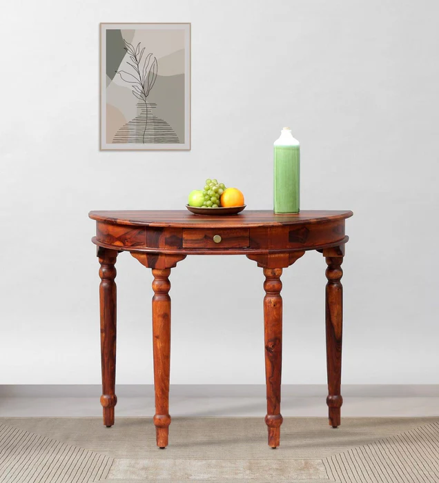 D-Shape Vintage Teak Wood Console T