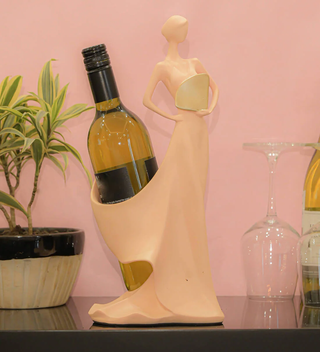 Polyresin Modern Wine Holder Lady (