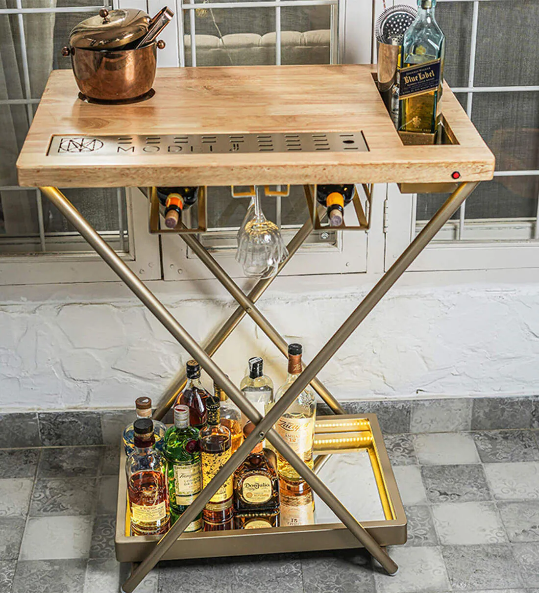 Elegant Handmade Teak Wood 2-Tier B