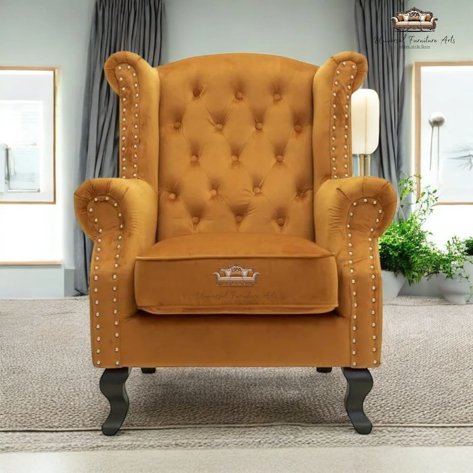Royal Tufted Wingback Accent Chair