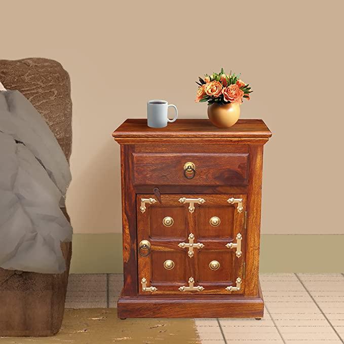 Handmade Classic Teak Wood Bedside 